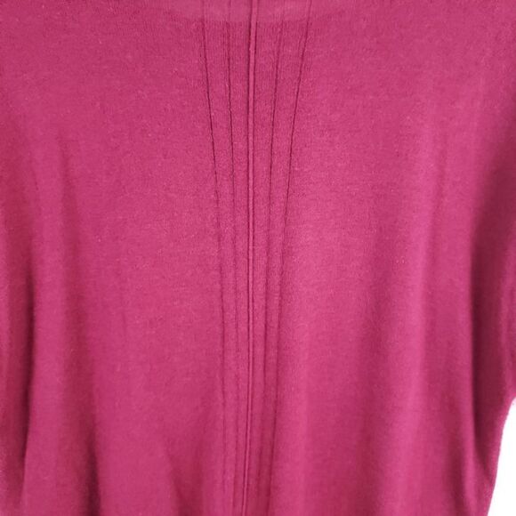 Leighton Burgundy Sweater Oversized Baggy Side Slits Scoop Neck Soft Size Large - Picture 8 of 11
